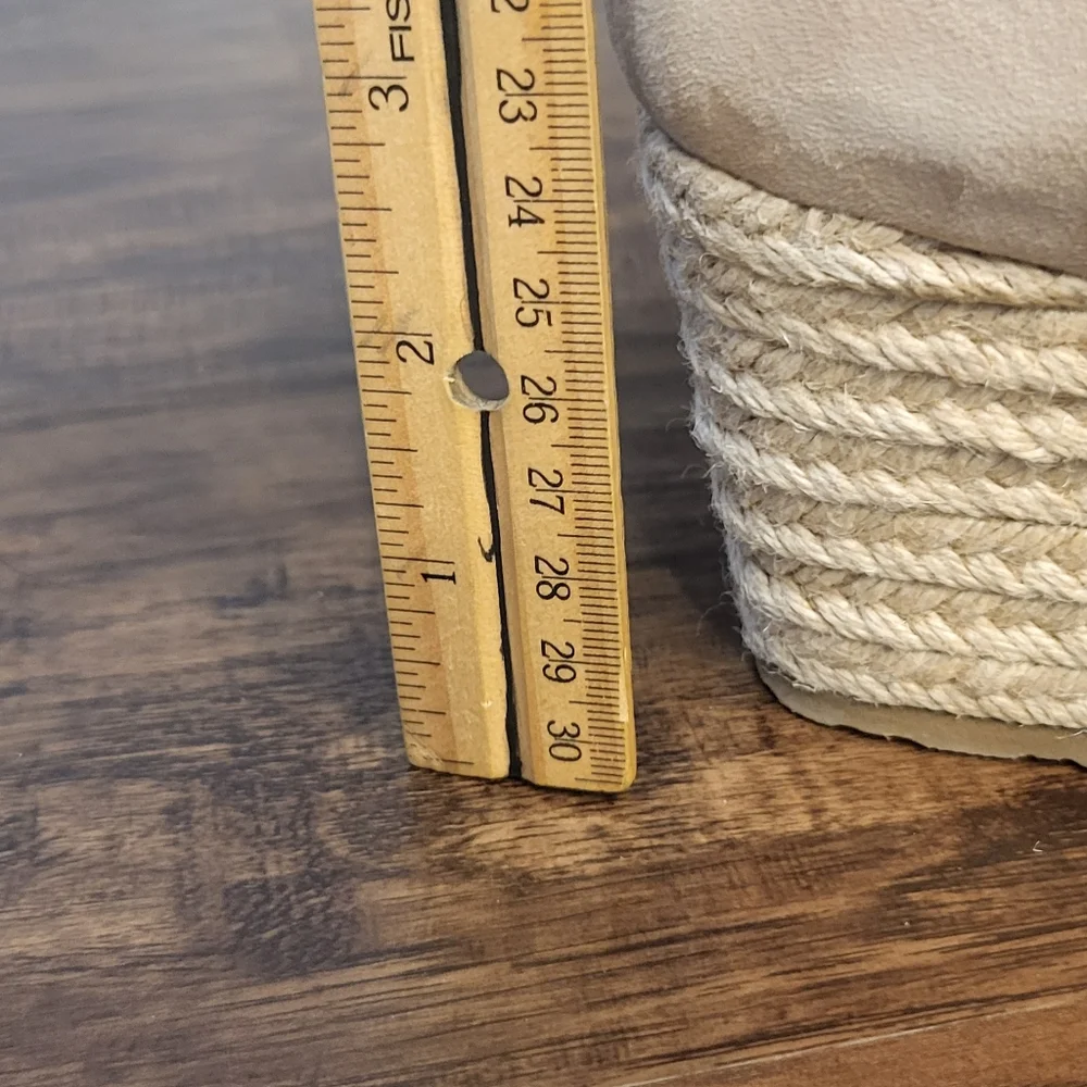 Talbots Natalie Twist Open Toe Canvas Espadrille Strappy Wedge Sandals Size 7